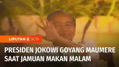 Presiden Joko Widodo asyik bergoyang maumere, saat jamuan makan malam delegasi KTT ke-42 ASEAN, di Labuan Bajo, Nusa Tenggara Timur. Presiden juga memperkenalkan keindahan alam Labuan Bajo dan Pulau Komodo, kepada para pemimpin ASEAN.