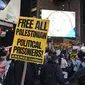 Demo pro-Palestina di New York, Amerika Serikat. (Dolores Cortes/AP)