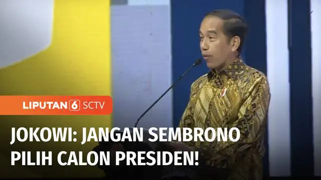 Presiden Jokowi mengingatkan agar tidak sembrono dalam mendeklarasikan Capres dan Cawapres untuk Pemilu 2024 mendatang. Hal tersebut disampaikan dalam acara HUT ke-58 Partai Golkar.