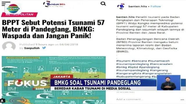 BMKG menegaskan informasi itu hanya berdasarkan model teori.