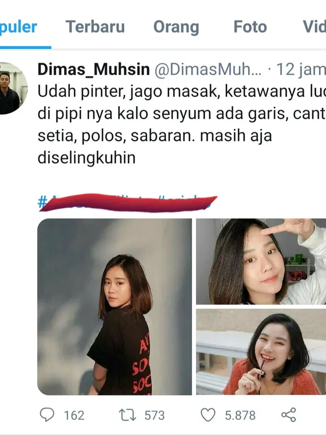 Unggahan soal Jessica Jane. (Foto: Dok Twitter @DimasMuhsin19)