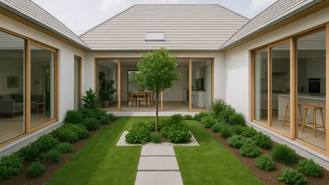 Model Rumah dengan Taman di Tengah Terbaru 2025 (Foto: ChatGPT)