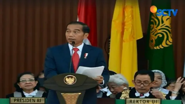 Hadiri Dies Natalis UI ke-68, Jokowi Sebut UI Gudangnya Orang Pintar