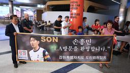 Son Heung-min dikabarkan tengah bersiap menandatangani kontrak dengan klub MLS, LAFC, dan akan diperkenalkan paling cepat pada 6 Agustus 2025 waktu setempat. (Patrick T. Fallon/AFP)