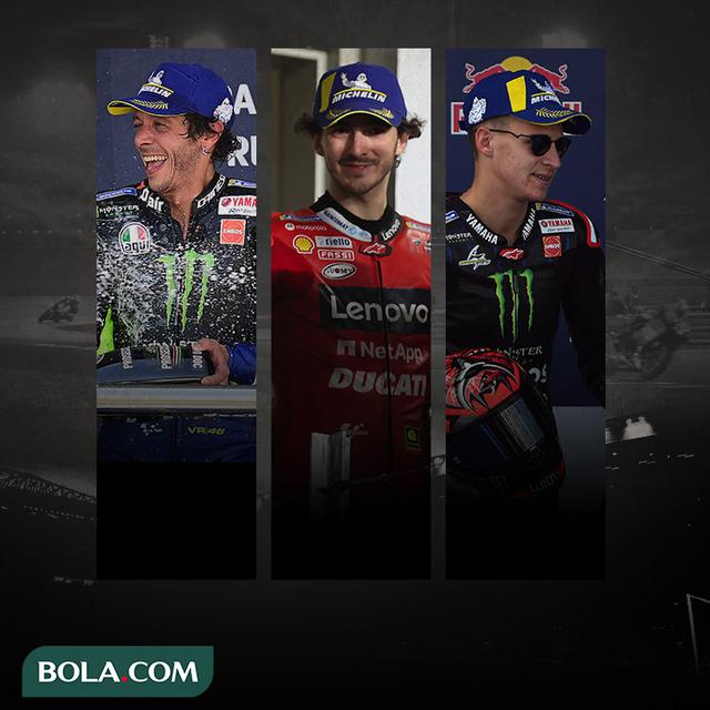 Valentino Rossi, Francesco Bagnaia dan Fabio Quartararo