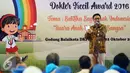 Wagub DKI, Djarot Saiful Hidayat memberikan sambutan saat membuka Lomba Dokter Kecil Award Tahun 2016 di Jakarta, Minggu (2/10). Djarot berharap peran dokter kecil dapat optimal di lingkungan sekolah dan keluarga. (Liputan6.com/Johan Tallo)