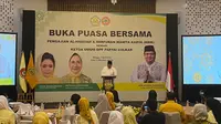 Ketua Umum Partai Golkar Airlangga Hartarto, Minggu (7/4/2024). (Liputan6.com/ Lizsa Egeham)