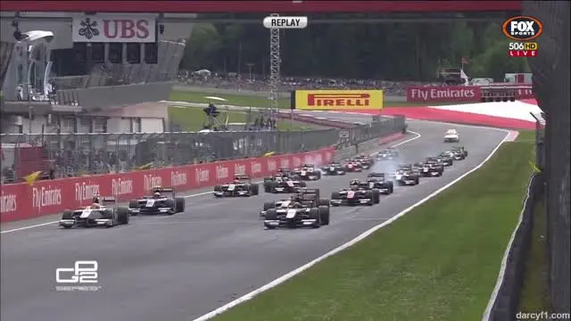 Rio Haryanto pebalap formula GP2 lolos dari kecelakaan saat start race 2 di sirkuit Red Bull Ring Austria. Rio Haryanto kembali mengharumkan Merah Putih dengan finis pertama pada race 2 tersebut.
