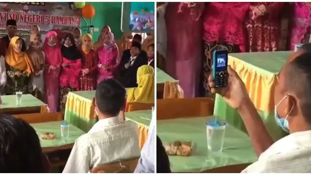 Momen Ayah Rekam Anak saat Perpisahan dengan HP Jadul Ini Viral, Bikin Haru