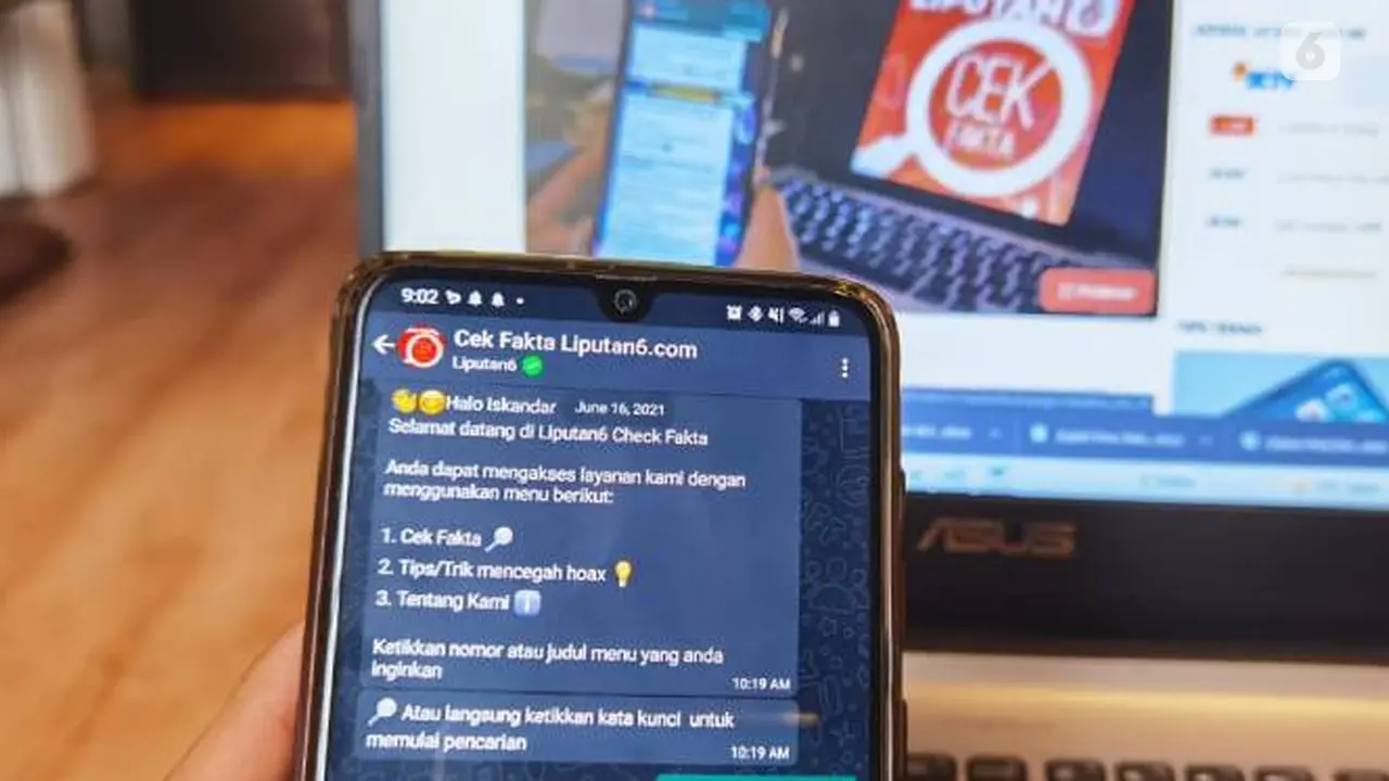 Chatbot WhatsApp Liputan6.com Cek Fakta