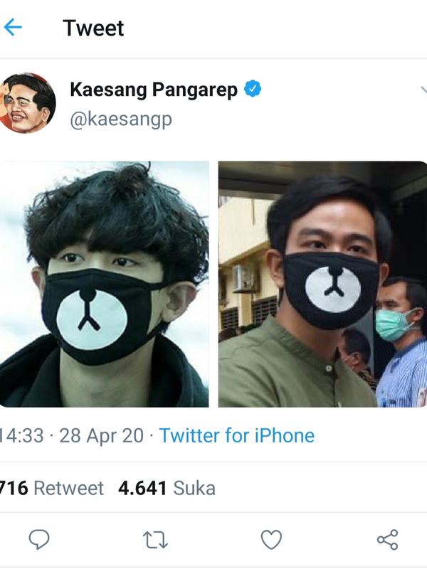Unggahan Kaesang Pangarep. (Foto: Twitter @kaesangp)