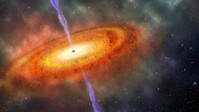 Ilustrasi lubang hitam raksasa atau supermassive black hole