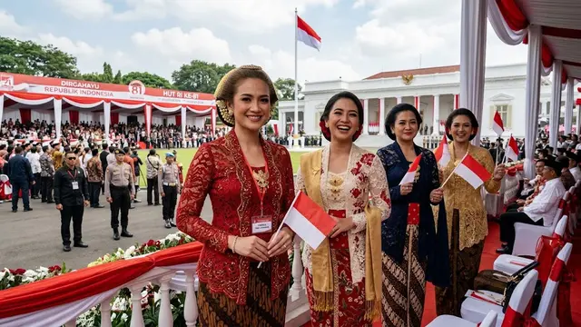 Ide Model Kebaya Untuk Peringati Hari Kemerdekaan 17 Agustus 1945 HUT RI Ke-81/AI Generated