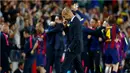 Ekspresi kekecewaan pelatih Bayern Muenchen, Pep Guardiola, setelah timnya kebobolan. (Reuters/Kai Pfaffenbach)