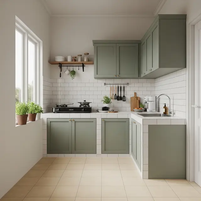 12 Kombinasi Warna Lantai, Kitchen Set, dan Backsplash yang Harmonis
