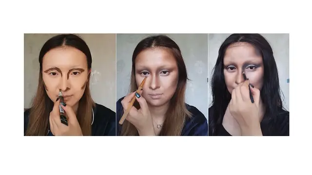 Keren, Blogger ini Bertransformasi Jadi Mona Lisa