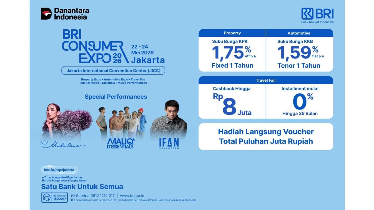 BRI Consumer Expo Jakarta 2026 Resmi Digelar: Solusi Finansial Wujudkan Hunian, Mobil, hingga Liburan Impian
