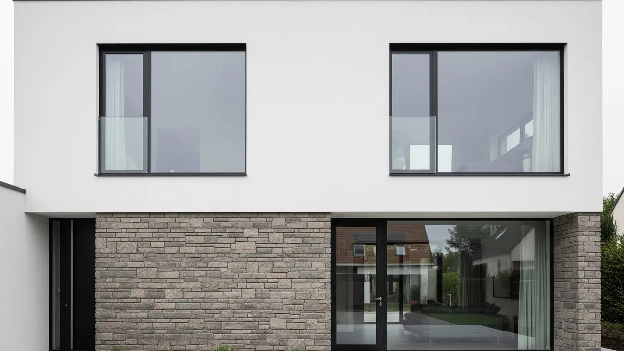 Desain Fasad Rumah Batu Alam Terbaru (Image by Gemini AI)