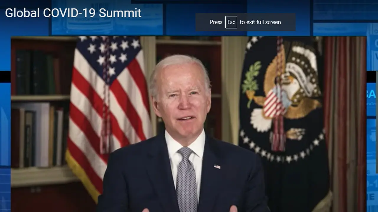Joe Biden di KTT Global COVID-19. (Screen Grab Youtube The White House)