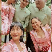 Vidi Aldiano melamar Sheila Dara di Hutan Kota Plataran pada Rabu (1/12/2021). Acara semakin meriah dengan kehadiran geng Vidi yang berseragam beskap dan kebaya (Instagram @rezachandika)