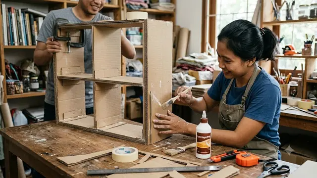 Tips Membuat Rak Buku dari Kardus/AI Generated