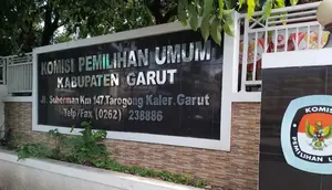 Kantor KPUD Garut, jalan Suherman, Tarogong Kaler, Kab. Garut, Jawa Barat. (Liputan6.com/Jayadi Supriadin)