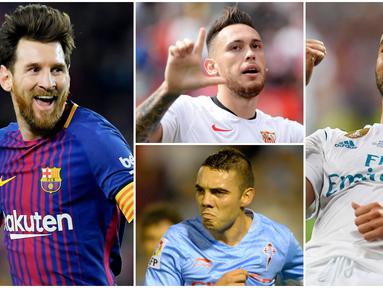Berikut ini daftar top scorer sementara La Liga Spanyol Musim 2019/2020. Lionel Messi masih di posisi puncak dengan koleksi 22 gol sementara striker Real Madrid, Karim Benzema, membayangi di urutan kedua dengan 19 gol.