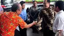 Ketua DPD Republik Indonesia Irman Gusman saat tiba di Kantor Liputan6.com, Jakarta, Rabu (17/12/2014). (Liputan6.com/Johan Tallo) 