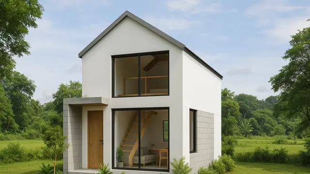 7 Gambar Rumah Sederhana Ukuran 6x9 di Kampung, Desain Mezanine dan