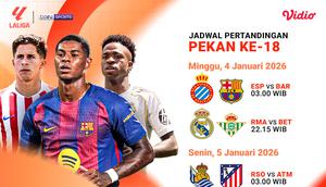 Jadwal Live Streaming La Liga Pekan ke-18, Tayang di Vidio