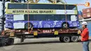 Bus tingkat yang dipesan dari Cina ini juga akan melalui uji coba sebelum resmi digunakan. Di tahun ini Pemprov menargetkan 15-20 unit (Liputan6.com/Johan Tallo)