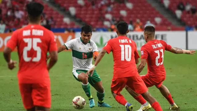 FOTO: Leg Pertama Semifinal AFF 2020, Indonesia Bermain Imbang Lawan Singapura