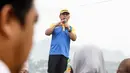 Walikota Lubuklinggau, H SN Prana Putra Sohe saat memberi sambutan di Area Panjat Tebing Kawasan Sport Center Petanang, (10/10/14). (Liputan6.com/Faizal Fanani)