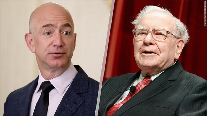 Miliarder Jeff Bezos dan Warren Buffett (CNN Money)