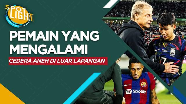 Berita video spotlight kali ini membahas tentang deretan pemain yang mengalami cedera aneh saat mereka beraktivitas di luar lapangan salah satunya ialah Son Heung-min.