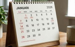 Apakah Tanggal 1 Januari 2026 Libur? Ilustrasi kalender 2026. Foto: Gemini
