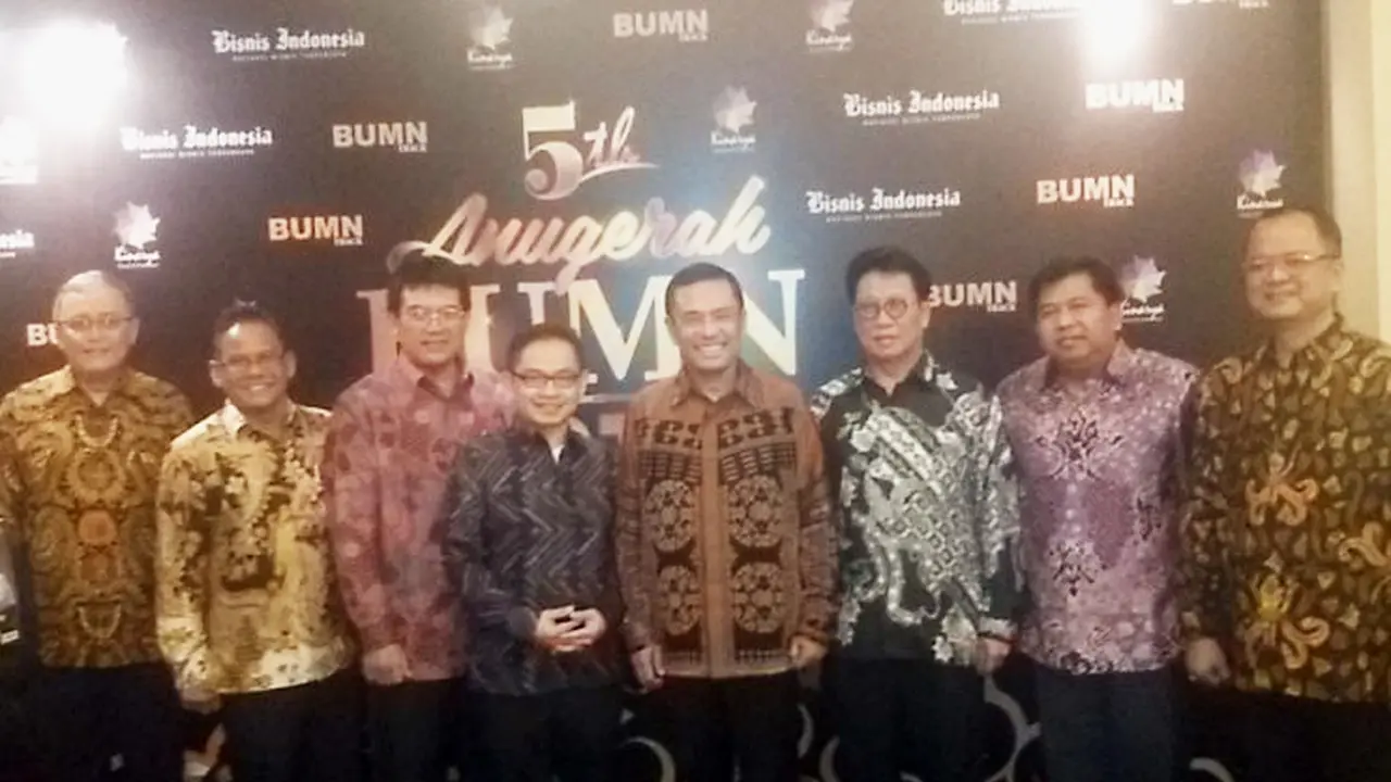 Menteri ‎Perindustrian Saleh Husin menghadiri acara Anugerah BUMN 2016 yang digelar di Hotel JW Marriot Kuningan Jakarta, Jumat malam (3/6/2016).