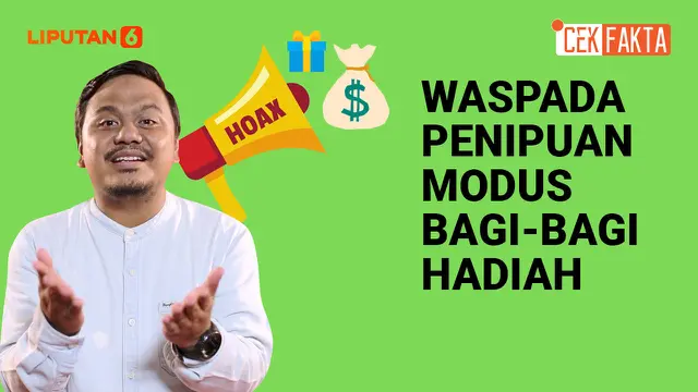 Thumbnail video cek fakta penipuan bagi-bagi hadiah