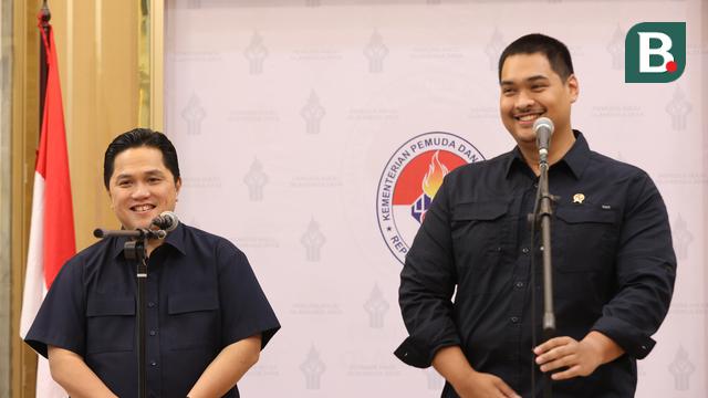 Ketua umum PSSI Erick Thohir dan Menpora Dito Arioterdjo