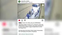Video yang berasal dari rekaman CCTV tersebut viral di platform media sosial (medsos) Instagram (Tangkapan layar smartphone/Instagram @apacerita_medan)