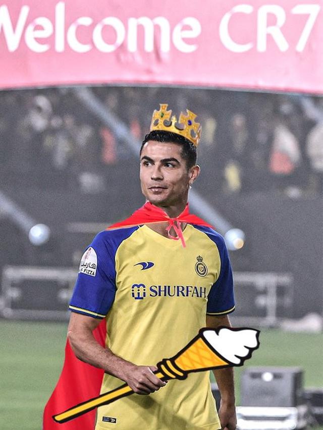 7 Editan Foto Ronaldo yang Pakai Jersey Al Nassr FC Ini Kocak Banget