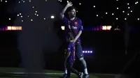 Bintang Barcelona, Lionel Messi menjadi top scorer  La Liga Santander 2017-2018 dengan koleksi 34 gol. (AFP/Lluis Gene)