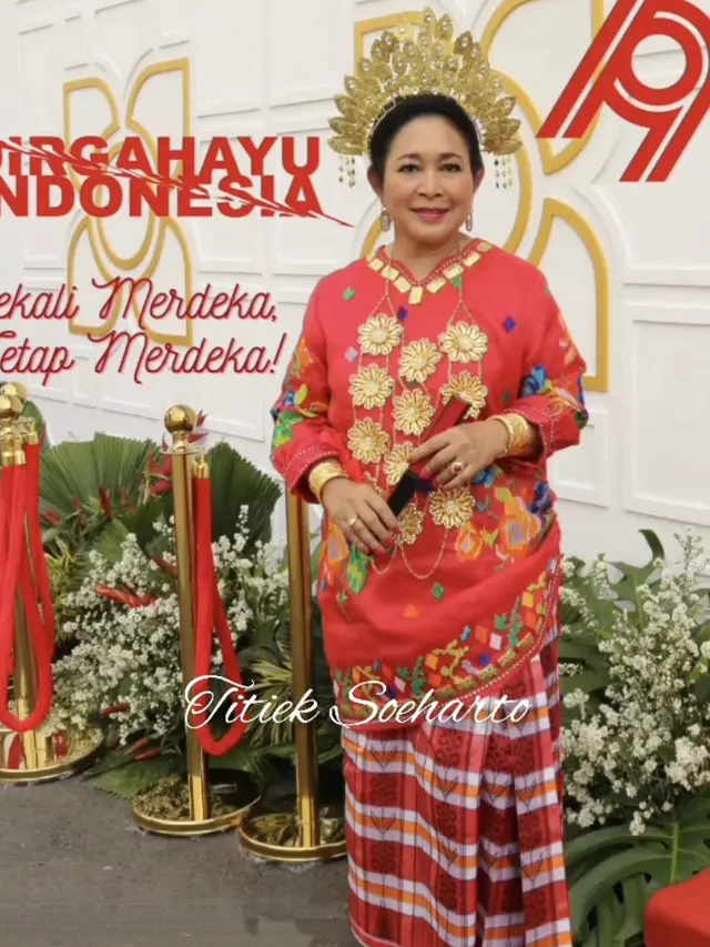 Titiek Soeharto saat upacara Kemerdekaan