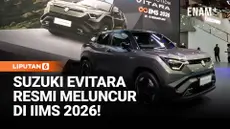 Suzuki resmi meluncurkan eVitara di ajang IIMS 2026. Mobil listrik pertama Suzuki di Indonesia ini dibekali baterai 61 kWh dengan jarak tempuh hingga 428 kilometer dan dipasarkan dengan harga mulai Rp755 juta.