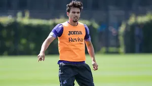 Nathan Tjoe-A-On menjalani sesi latihan bersama Swansea City di camp latihan klub, Rabu (21/8/2024). (Dok. Swansea City)