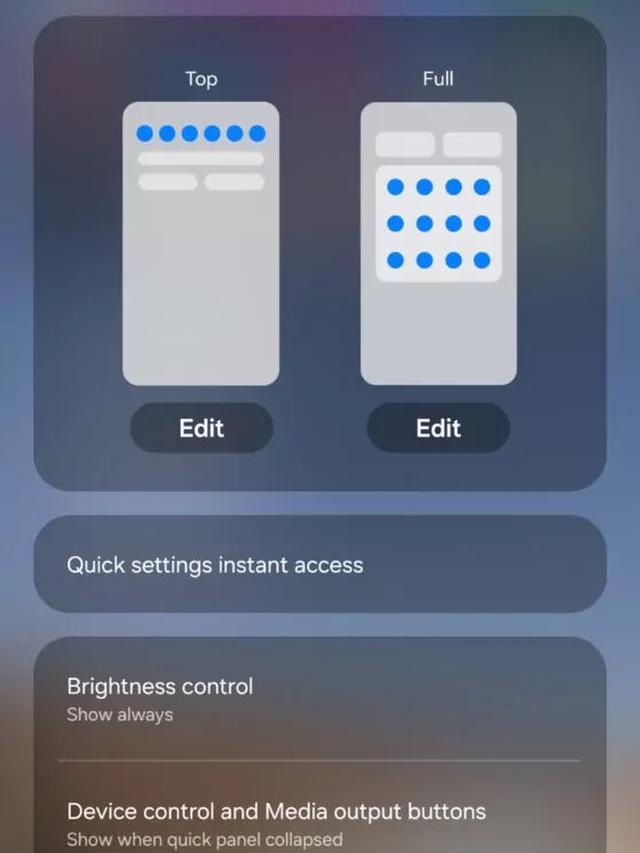 Panel Quick Settings One UI 6 Samsung.