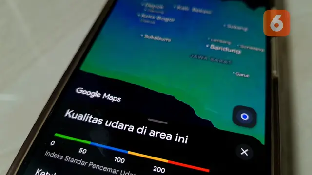 Kualitas Udara di Google Maps. Liputan6.com/Aisyah Mustika Zamani
