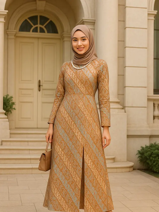 Rekomendasi Gamis Batik Belah Samping, Tampil Trendi dan Anggun
