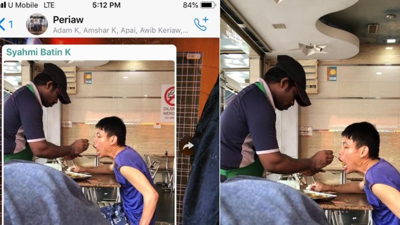 aksi pelayan ini suapi pelanggan difabel jadi viral