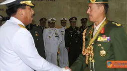 Citizen6, Cilangkap: Kunjungan ini sekaligus sebagai penyematan  Bintang Kartika Eka Pakci Utama kepada Panglima Tentera Darat Diraja Brunei Brigjen Dato Haji Yussof Bin Haji Abdul Rahman di Mabes TNI, Cilangkap, Jaktim. (Pengirim: Badarudin Bakri)